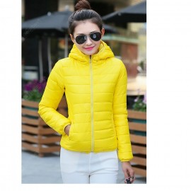 Woman Hooded Coat Thicken Short Cotton Padded Outwear Casual Slim Jackets