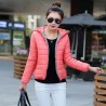 Woman Hooded Coat Thicken Short Cotton Padded Outwear Casual Slim Jackets