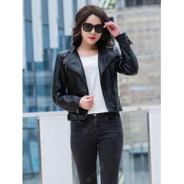 Women's Wear New PU Leather Jacket Slim Motorcycle Jacket