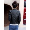 Women Fashion PU Leather Zipper Jacket