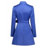 Turn-down Collar Skirted Coat with Belt