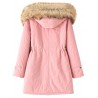 Women's Hooded Drawstring Elastic Waist Front Pokets Thicken Coat