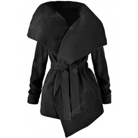 Women Fashion Long Sleeve Jacket Asymmetric Lapel Collar Coats Ladies Irregular Solid Color Slim Fit Coats Cardigans