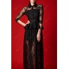 See-Through Lace Maxi Shirt Dress