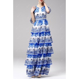 Printed Tiered Maxi Dress