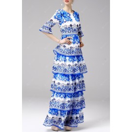 Printed Tiered Maxi Dress