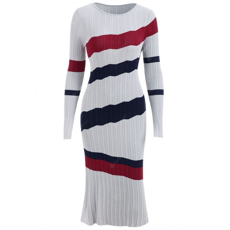 Striped Bodycon Sweater Dress