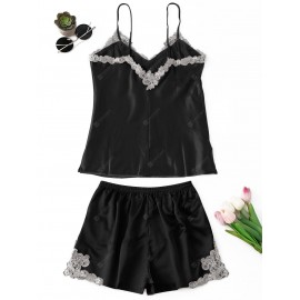 Satin Applique Pajama Set