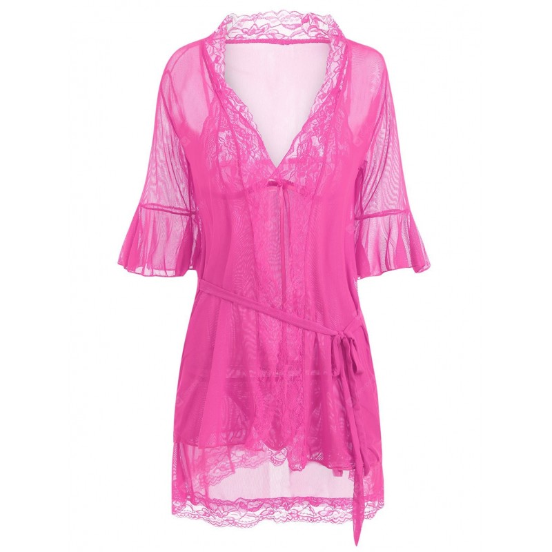 See Through Slip Babydoll with Robe