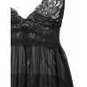 Slit Lace Sheer Slip Babydoll