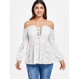 Off The Shoulder Hollow Out Top