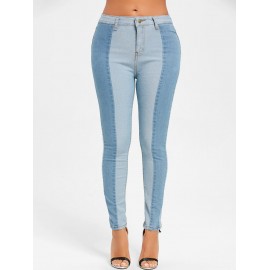 Two Tone Color Denim Jeans