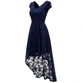 Women's Wear V Collar Cocktail Lace Dress