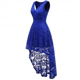 Women's Wear V Collar Sleeveless Cocktail Lace Dress