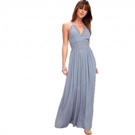 Women's Sexy Solid-Color Harness Long Dress