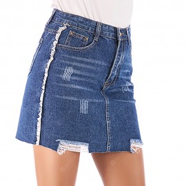 Women'S Skirt Frayed Hem Casual Slim Skirt