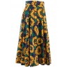 Sunflower Print High Waist Skater Skirt