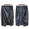 Sexy PU Leather Zipper Slit Women Bodycon Skirt