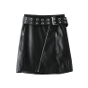 Zip Up Faux Leather Studded Mini Skirt