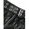 Zip Up Faux Leather Studded Mini Skirt