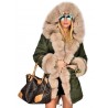 Women Warm Comfortable Fur Collar Hooded Parka