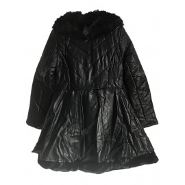 Women's PU Leather Fur Stitching Cotton Suit Down Coat