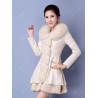 Women's PU Leather Fur Stitching Cotton Suit Down Coat