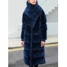 Velvet Scarf Long Goose Down Jacket