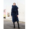 Velvet Scarf Long Goose Down Jacket