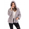 Plush Hooded Solid Color Jacket Jacket