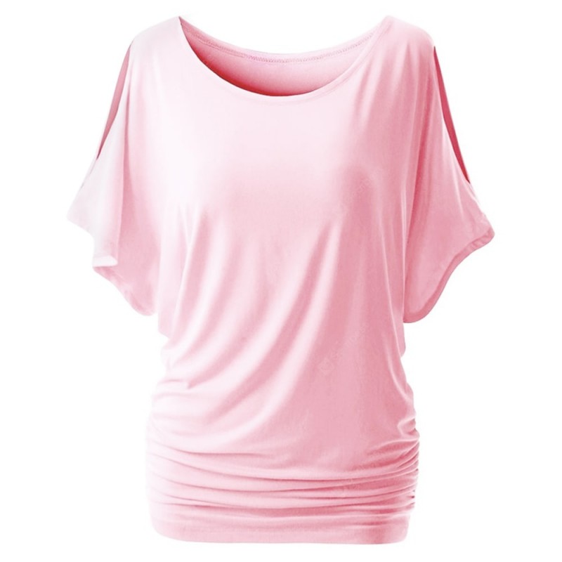 Slit Sleeve Plus Size Side Ruched T-shirt