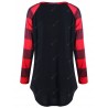 Plus Size Plaid Patch Pocket T-shirt