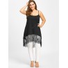 Plus Size High Low Lace Panel Cami Tank Top