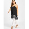 Plus Size High Low Lace Panel Cami Tank Top