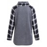 Plus Size Plaid Panel Turtleneck Tee