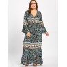 Plus Size Bell Sleeve Wrap Maxi Dress