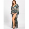 Plus Size Bell Sleeve Wrap Maxi Dress