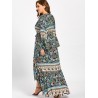 Plus Size Bell Sleeve Wrap Maxi Dress