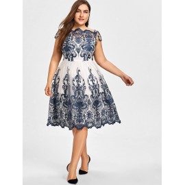 Plus Size Boat Neck Party Dress