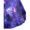 Plus Size Galaxy Print Sleeve Vintage Dress