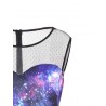 Plus Size Galaxy Print Sleeve Vintage Dress