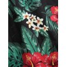 Plus Size Tropical Leaf Hawaii Surplice Dress