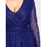 Plus Size Surplice Lace High Low Dress