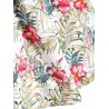 Plus Size Floral Leaf Print Surplice Dress