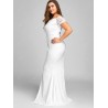 Off The Shoulder Lace Slit Plus Size Dress