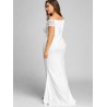 Off The Shoulder Lace Slit Plus Size Dress