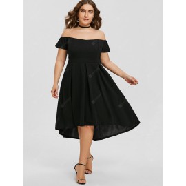 Plus Size Off The Shoulder High Low Dress