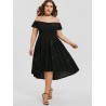 Plus Size Off The Shoulder High Low Dress