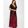 Plus Size Printed Empire Waist Maxi Formal A Line Party Dress