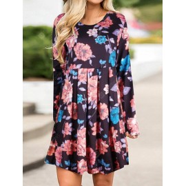 Women Print Comfortable Long Sleeve Dress